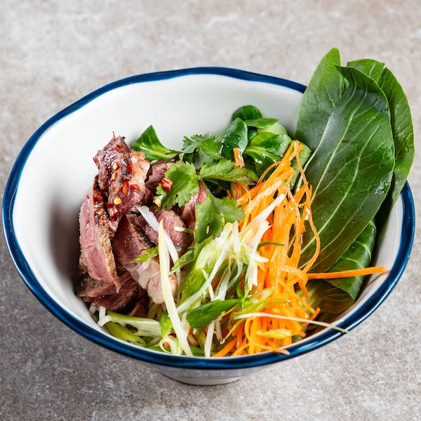 Steak and noodle salad with spiced greens offer tasty, health alternatives to takeaways