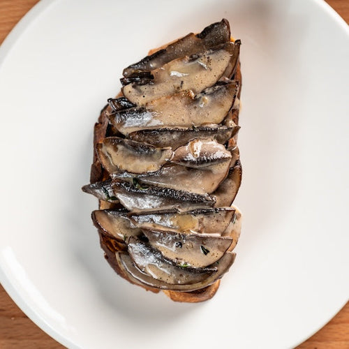 Niall McKenna’s Mushrooms on Garlic Toast and a Sweet Beetroot Galette